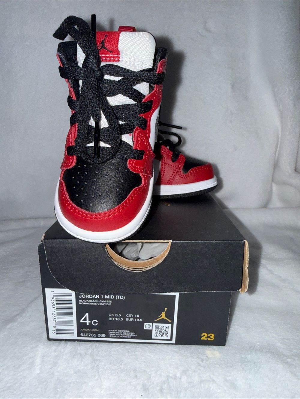 Jordan Kids Sneakers in Black, Red, and White
